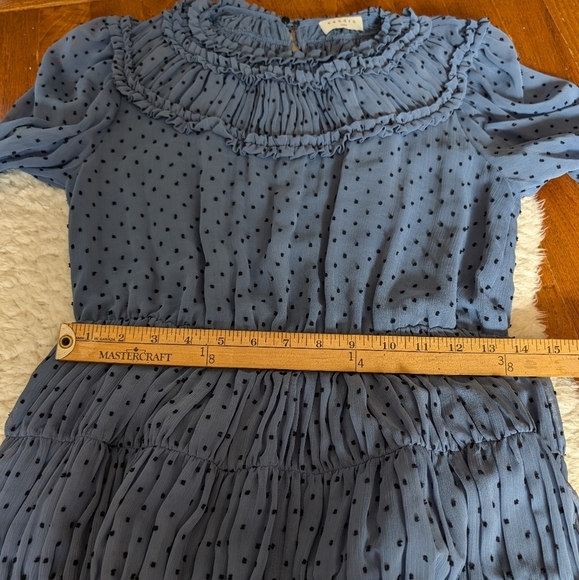 Sandro clip dot ruffled mini dress 38 - Picture 13 of 15